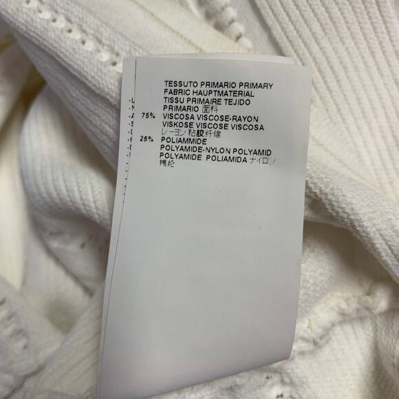 DSQUARED2 Size M White Rayon Polyamide Textured Short Sleeve Dress - Picture 15 of 15